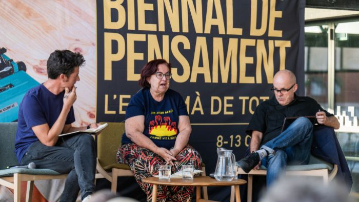 Biennal de Pensament 2024. Democràcia i memòria. Chris Ealham, Dolors Marín i Arnau Monterde. Foto: Edu Pedrocchi