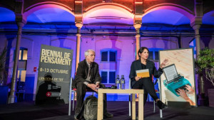 Biennal de Pensament 2024. La imaginació en disputa. Jacques Rancière i Andrea Soto. Foto:  Pep Herrero